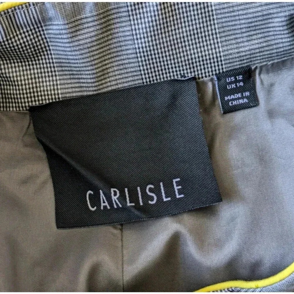 Carlisle Collection Glen Plaid Lightweight Belted Rain Jacket Size 12 Pockets - Picture 3 of 6